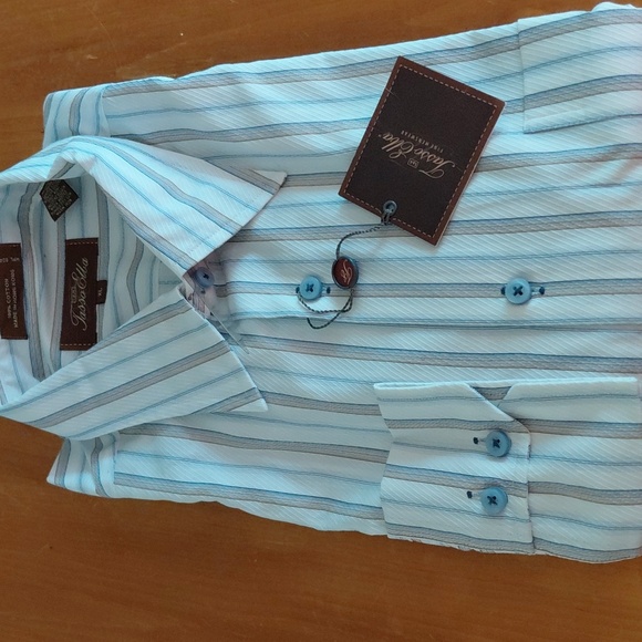 Tasso Elba Other - Nwt Tasso Elba Light Blue Striped Button Down Shirt Mens XL